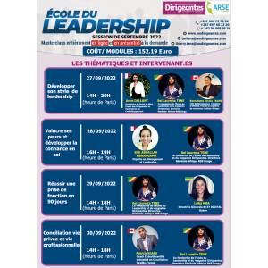 Ecole du leadership, session du 27 au 30 Septembre 2022