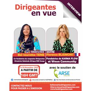 Interview exclusive de Florence BLAIMONT, Fondatrice de Fondatrice de Karma Flow et Wowo Community, ce Mardi 29 Novembre à partir de 16H GMT.