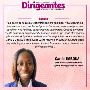 Carole IMBOUA Coach professionnelle certifiée, Experte en Négociation Salariale