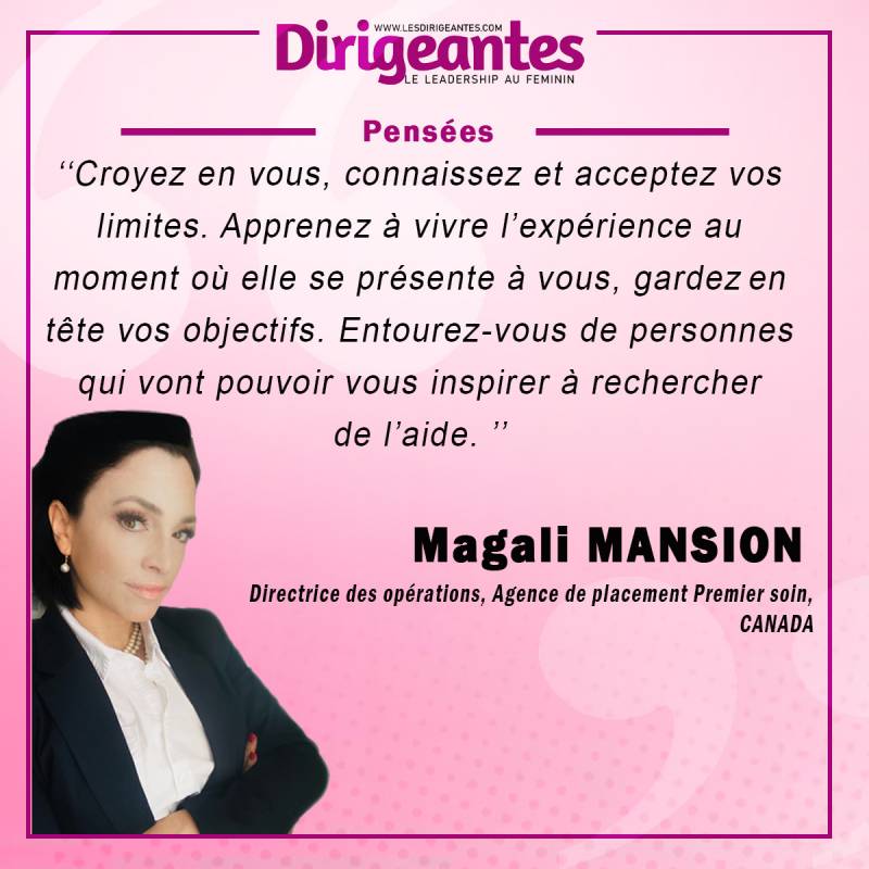 Magali MANSION Directrice des opérations, Agence de placement Premier soin