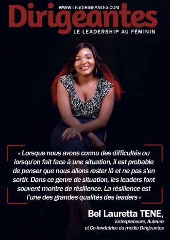 Bel Lauretta TENE, Entrepreneure, Auteure et Co-fondatrice du média Dirigeantes, leadership au féminin