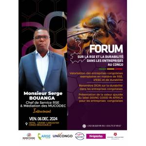    Forum sur la RSE et la durabilité dans les banques et entreprises congolaises, le 6 décembre à Brazzaville avec la participation des MUCODEC comme Partenaire
