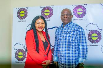 Congo Brazzaville : rencontre de Madame Bel Lauretta TENE, Associée Directrice Générale du Cabinet Afrique RSE Congo, Patronne du média Dirigeantes, leadership au féminin avec Monsieur KIBA GATSONGO NOUANI, Expert RH, Président Exécutif et Fondateur de l’Observatoire Africain des Ressources Humaines (OARH), Directeur Administratif et des Ressources Humaines à la SOPRIM.