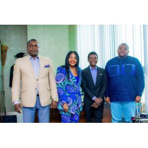 Congo Brazzaville : Mme Bel Lauretta TENE, Associée Directrice Générale du Cabinet Afrique RSE Congo, Patronne du média Dirigeantes, leadership au féminin et son Assistant M. NGOMA PELLOT Clint Noa reçus en audience par M. Rudy Stéphen MPIERE NGOUAMBA AMBILA ainsi que  M. NTADI MASSEMEBO Roland Judicaël, respectivement Directeur Général des petites et moyennes entreprises et Directeur Général de l’Artisanat