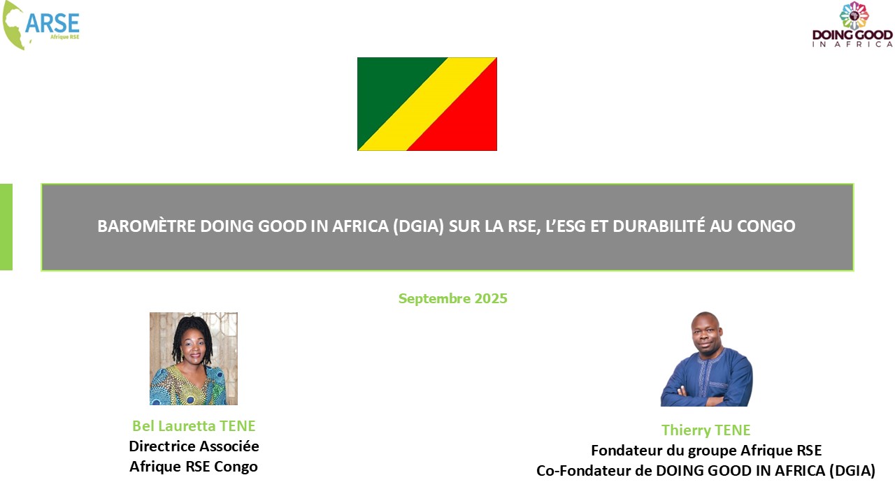 Congo Brazzaville : Baromètre DGIA ESG sur la RSE et la durabilité au Congo, faits marquants et recommandations