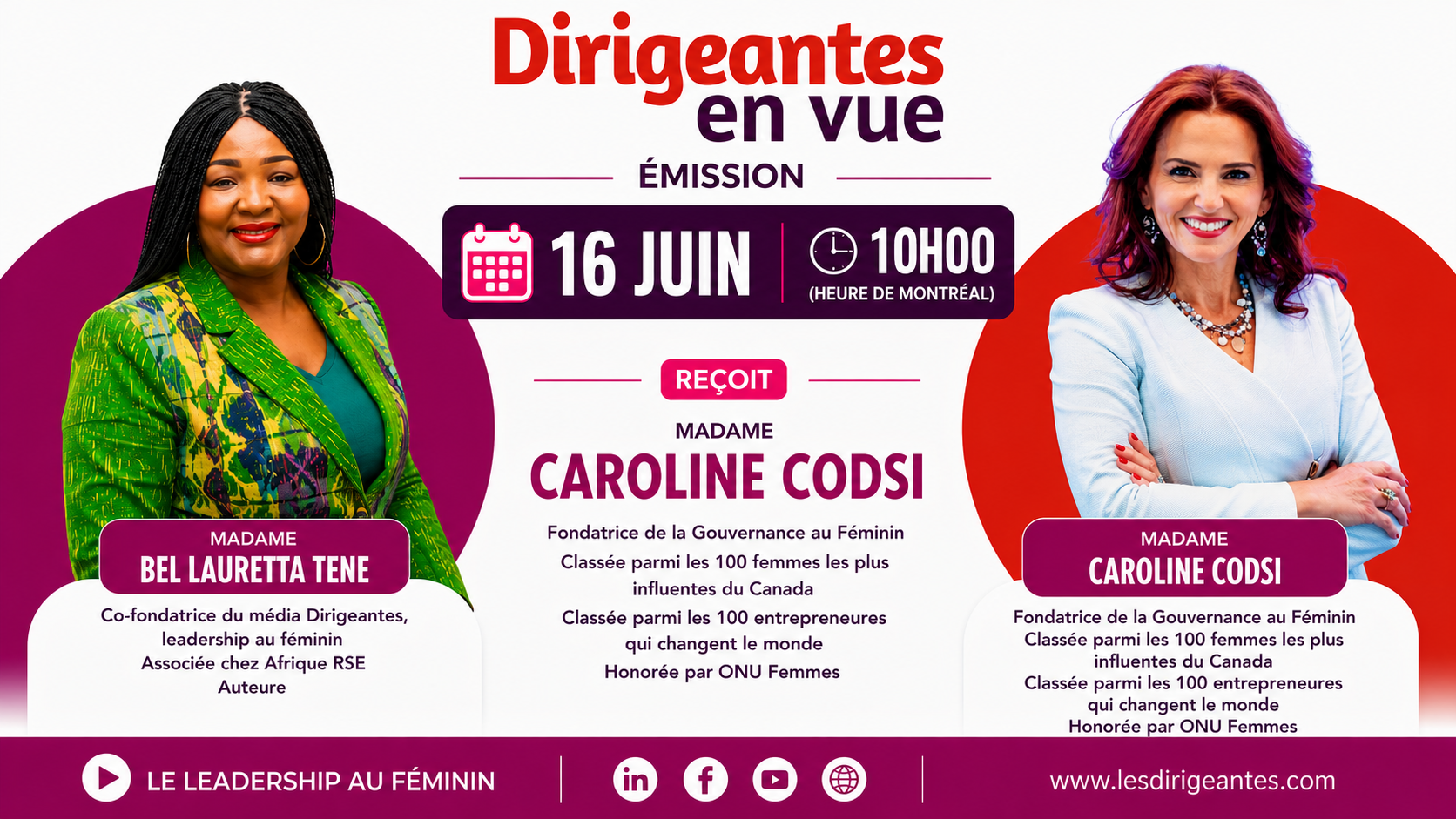 INTERVIEW : ELLE A CONVAINCU LES PLUS PUISSANT-ES DE CE MONDE, CAROLINE CODSI SE CONFIE EN EXCLUSIVITÉ À L’EMISSION DIRIGEANTE