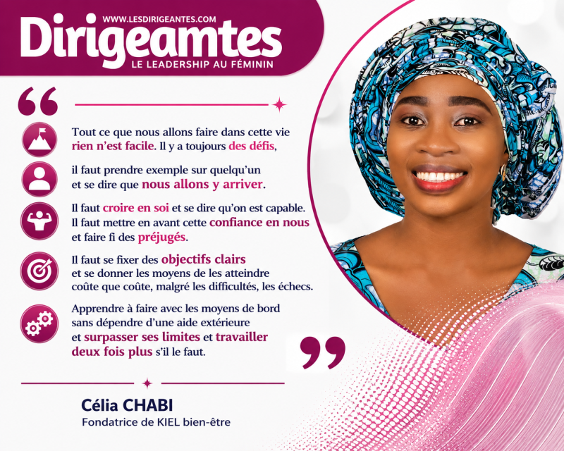 Célia CHABI, Fondatrice de KIEL bien-être (BENIN)