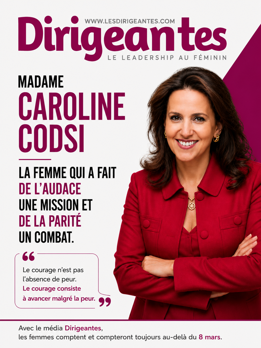 MADAME CAROLINE CODSI : LA FEMME QUI A FAIT DE L'AUDACE UNE MISSION ET DE LA PARITÉ UN COMBAT