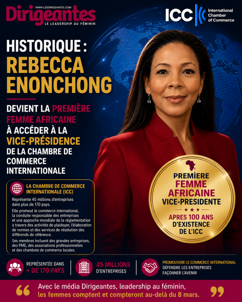 HISTORIQUE : CENT ANS APRES, REBECCA ENONCHONG DEVIENT LA PREMIÈRE FEMME AFRICAINE À ACCÉDER À LA VICE-PRÉSIDENCE DE LA CHAMBRE DE COMMERCE INTERNATIONALE
