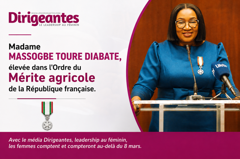 Madame MASSOGBE TOURE DIABATE, élevée dans l'Ordre du Mérite agricole de la République française 