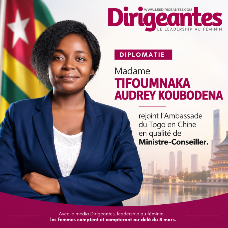 DIPLOMATIE : Madame Tifoumnaka Audrey KOUBODENA rejoint l’Ambassade du Togo en Chine en qualité de Ministre-Conseiller