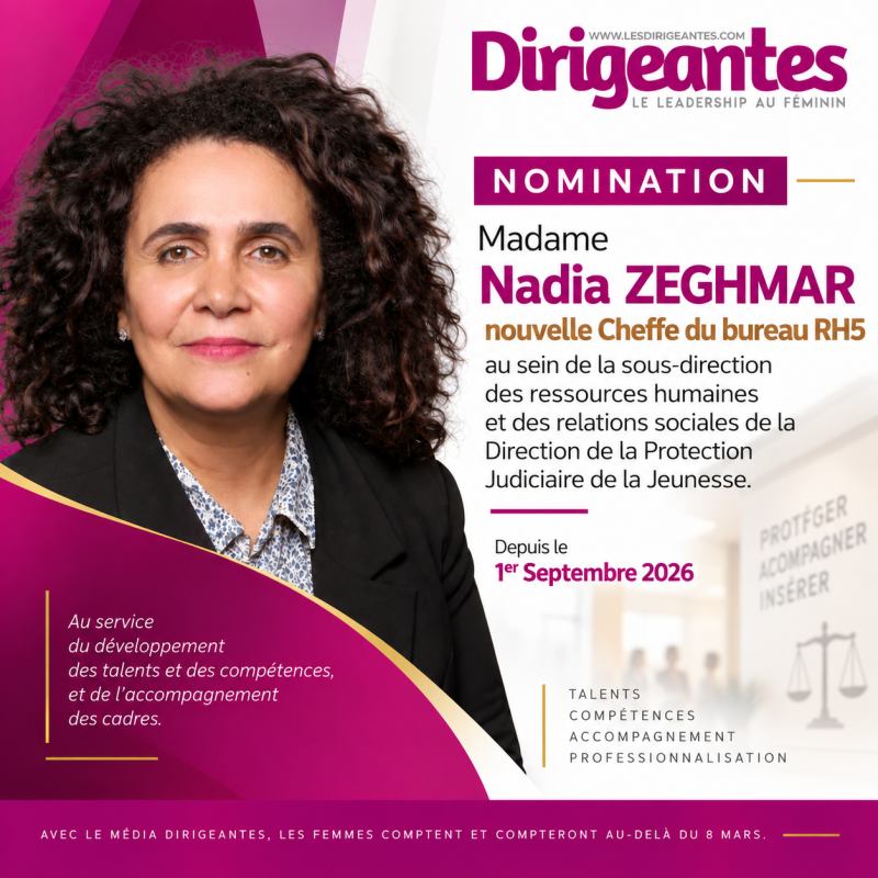 NOMINATION : Madame Nadia ZEGHMAR prend de nouvelles responsabilités à la Direction de la Protection Judiciaire de la Jeunesse