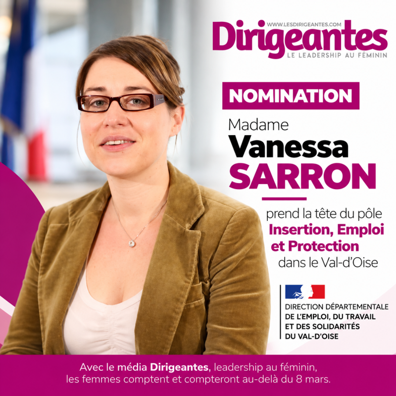 NOMINATION : Madame Vanessa SARRON prend la tête du pôle Insertion, Emploi et Protection dans le Val-d’Oise