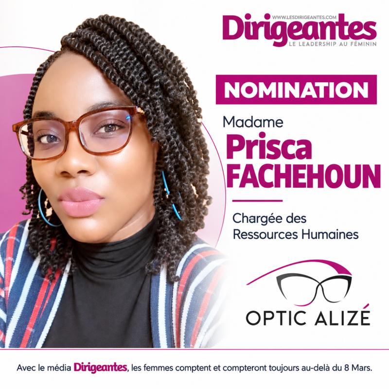 NOMINATION : Madame Prisca FACHEHOUN rejoint Optic Alizé en qualité de Chargée des Ressources Humaines