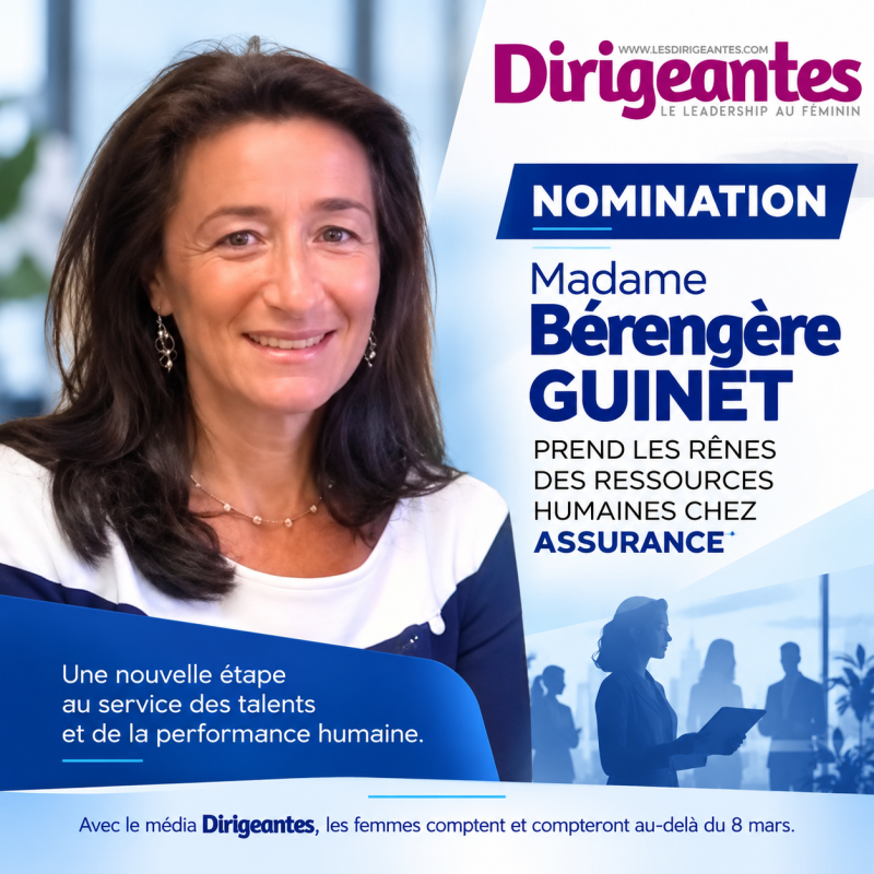 NOMINATION : MADAME BÉRENGÈRE GUINET PREND LES RÊNES DES RESSOURCES HUMAINES CHEZ ASSURANCE