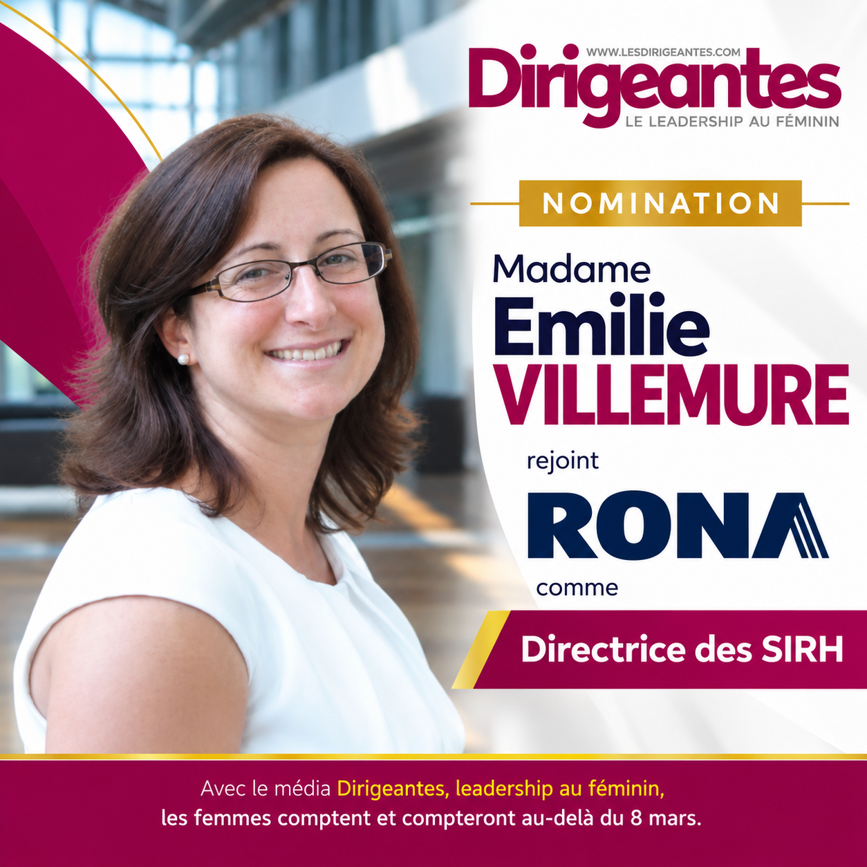 NOMINATION : Madame Emilie VILLEMURE prend les commandes des SIRH chez RONA : quand la technologie devient un levier stratégique des ressources humaines